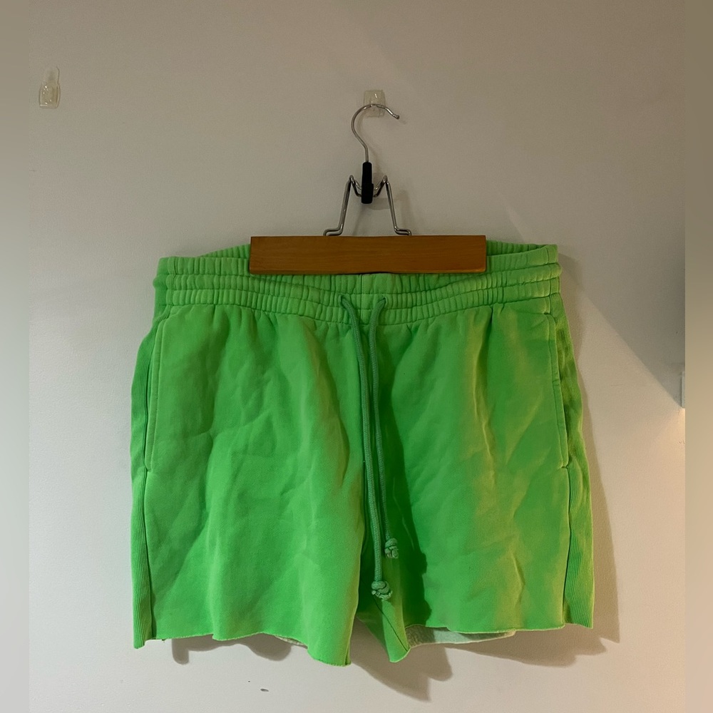 TNA NEON GREEN SWEAT SHORT